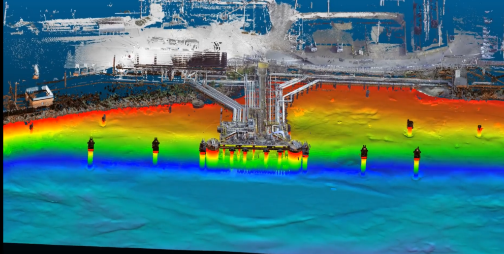 Industrial as-built survey,Bathemtric Survey in 3D using Multi-beam sonar and laser scanner