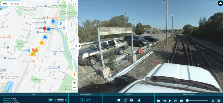 360 video mapping for railroads. GPS based imagery for PTC signal documentation