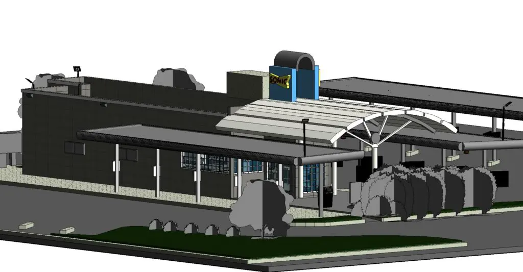 SONIC- existing condition 3d laser scanning and cad for restaurants