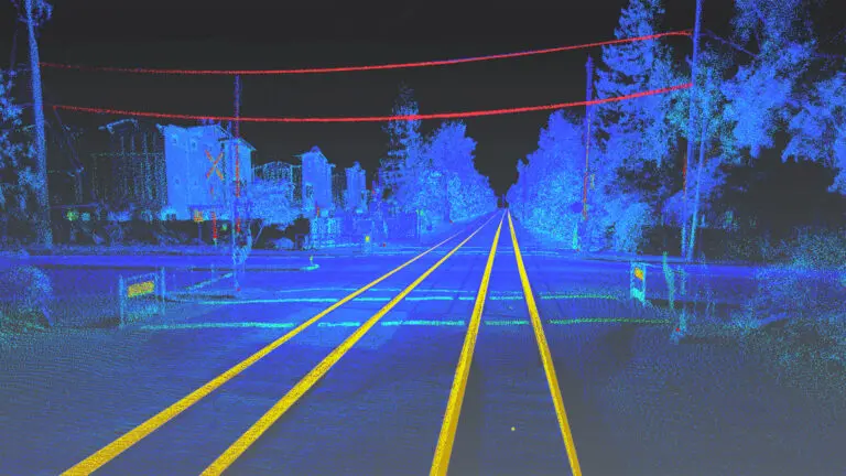rail LiDAR Data collection and processing. Georeferenced railway corridor imagery captured during field collection