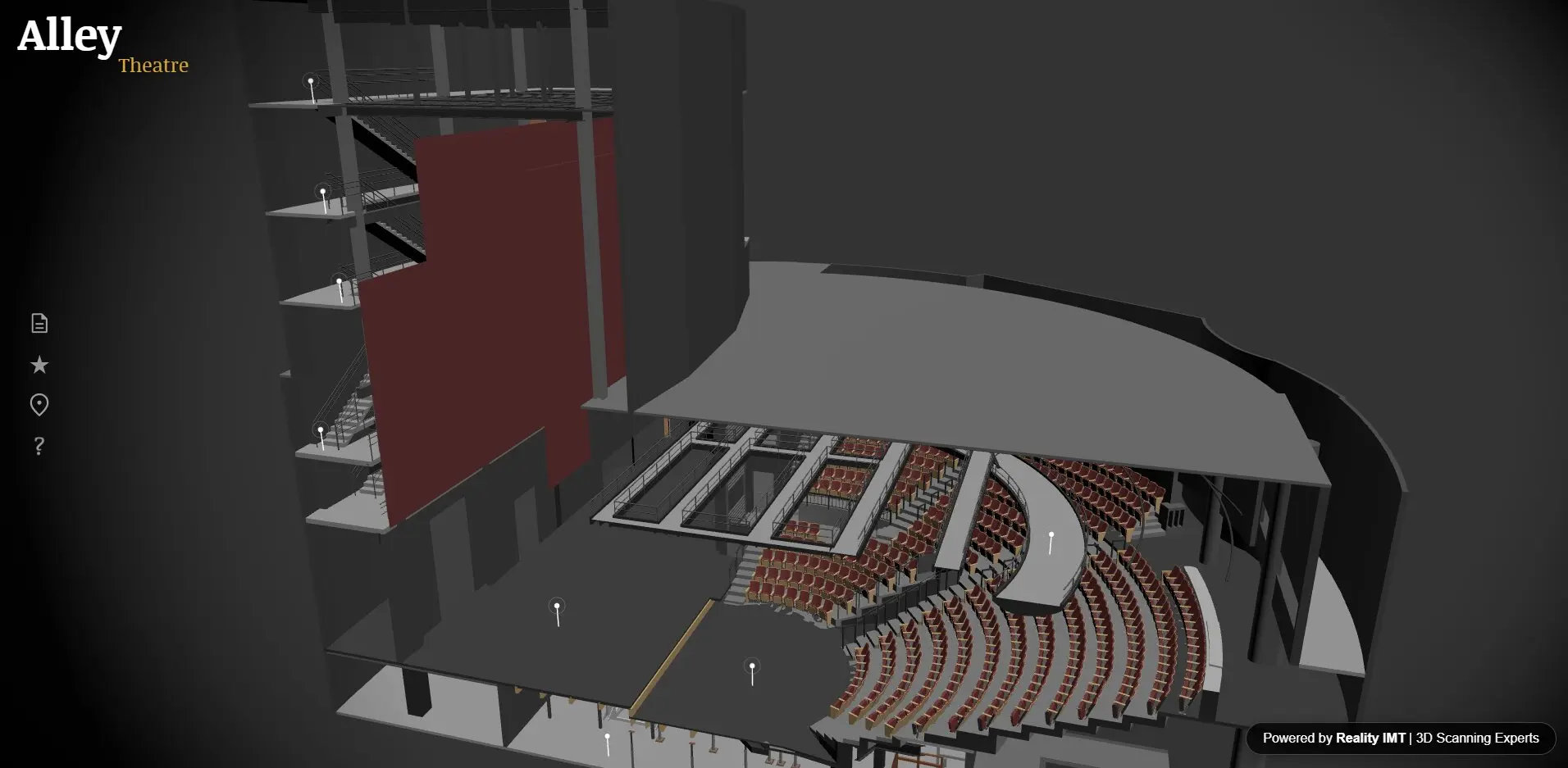 3D digital twin model of the Hubbard Theatre created from laser scan data