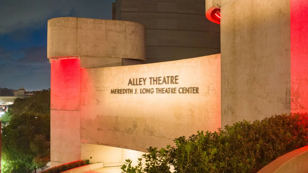 Alley Theatre Meredith J. Long Theatre Center exterior signage