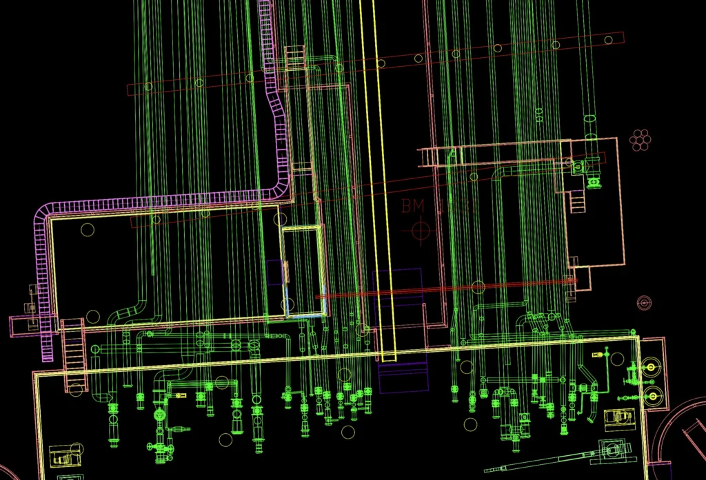 Pipe measurements and CAD drawings derived from LiDAR Data