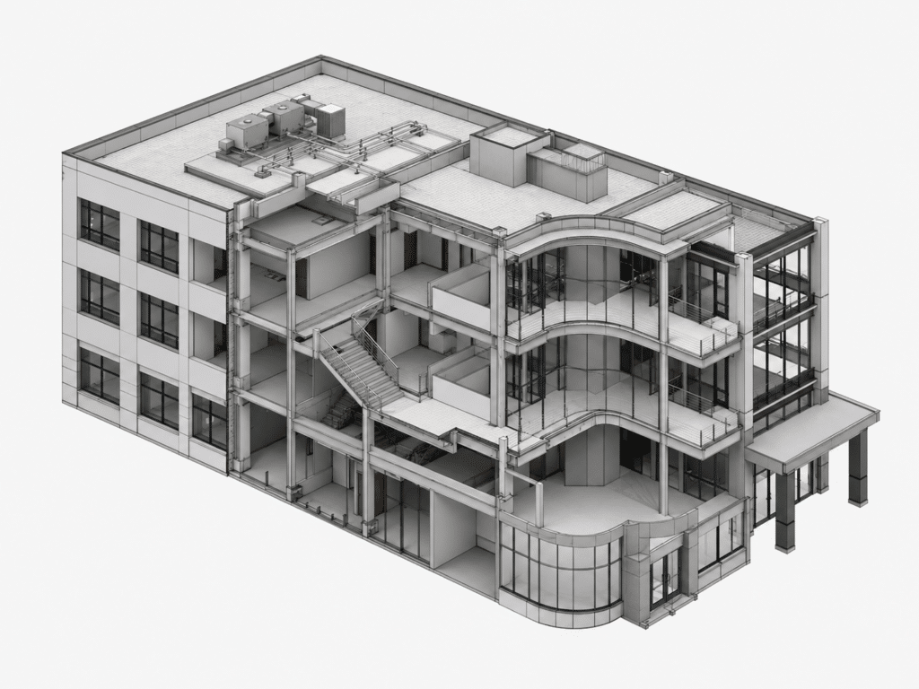 detailed architectural, structural model LOD 300 from Scan Data