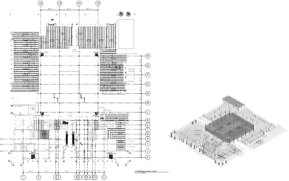 As-Built Ceiling Plan showing Structural, Electrical and MEP