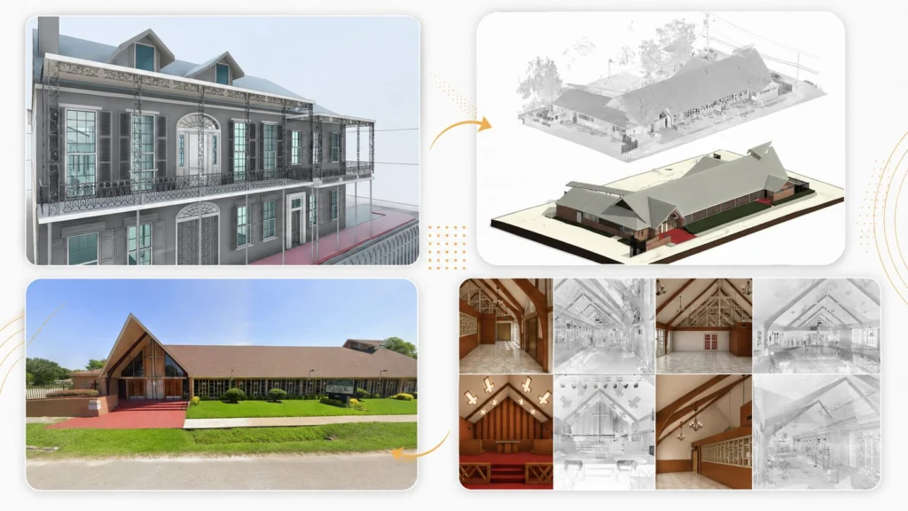 Point cloud converted into floor plan and CAD deliverables for building documentation