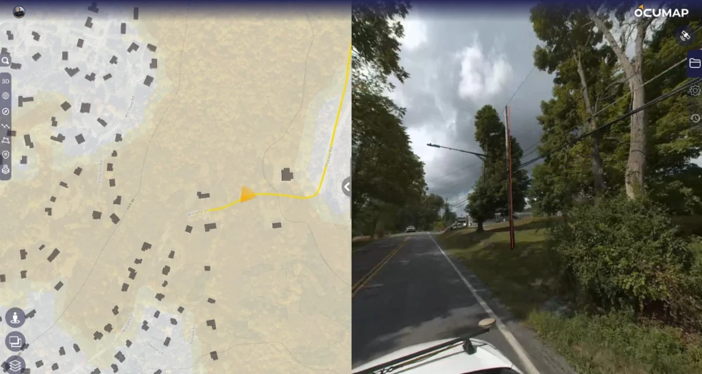 Street Level Imagery collected for documenting location of utility poles and GIS