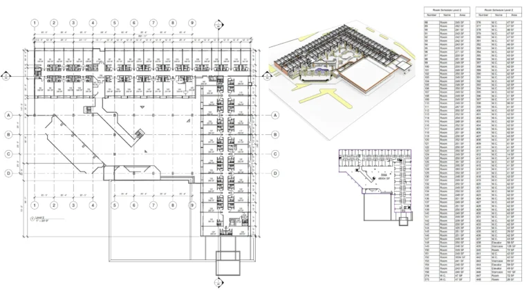 record drawings for existing hotel from 3d laser scan data