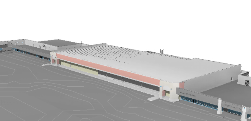 As-Built Revit Structural Model of existing large retail center
