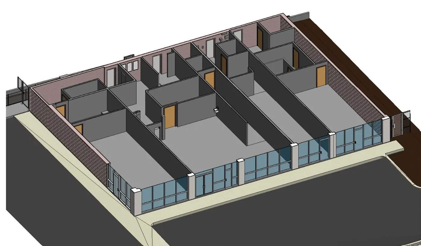 Retail store 3d floorplan and BOMA area calculations