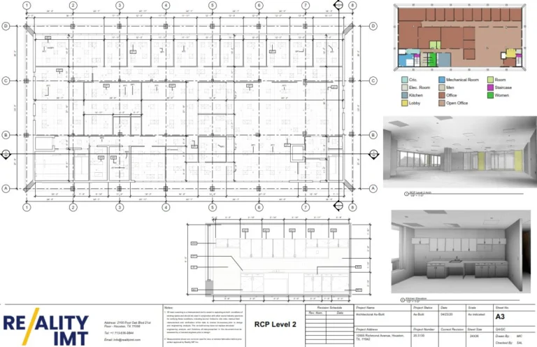 Floor plan drawings of existing large building